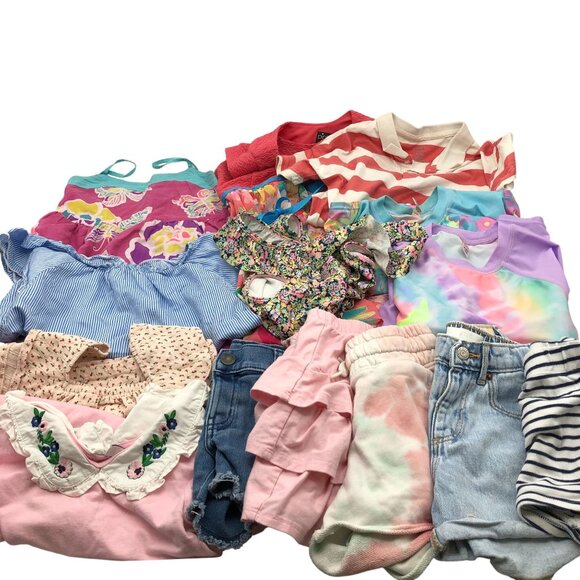 Girls Size 6-6X-7 Spring Summer Clothing BUNDLE Dress Tops Shorts Zara Gap - Picture 1 of 14